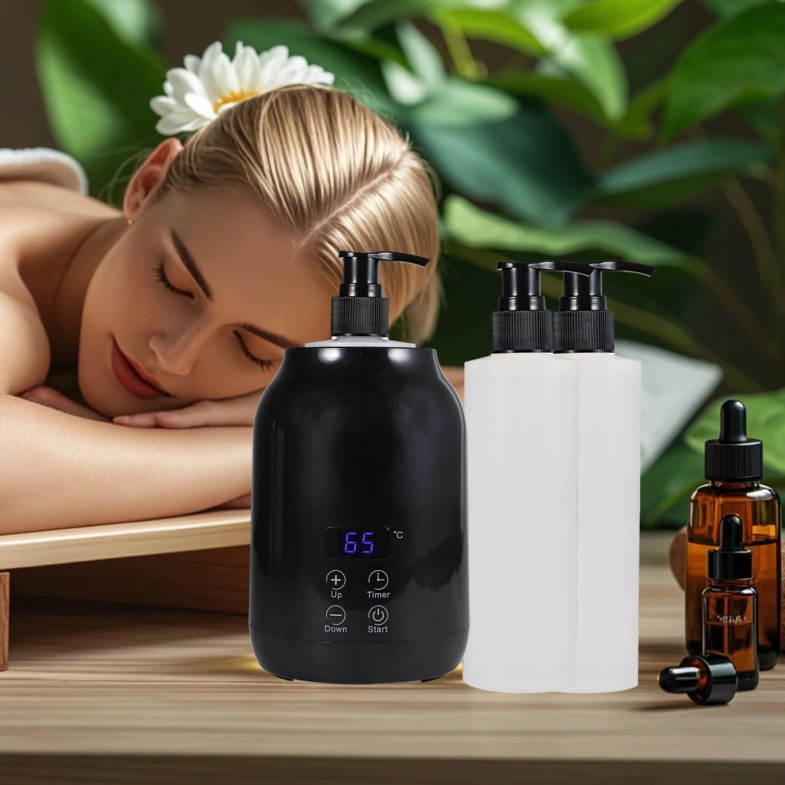 Riscaldatore digitale a LED per lozione, scaldabagno elettrico professionale, temperatura regolabile, controllo touch intelligente, 30-65 ℃, scaldabiberon con dispenser per salone, casa, spa