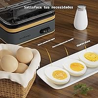 Vista 2 de Evoloop - Olla rápida para huevos eléctrica con capacidad para 6 huevos, para cocción de huevos blandos, medianos, duros, con máquina de escalfar