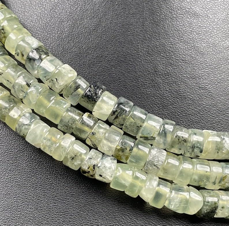 Perles en préhnite naturelle de qualité supérieure taillées à facettes pour haute bijouterie