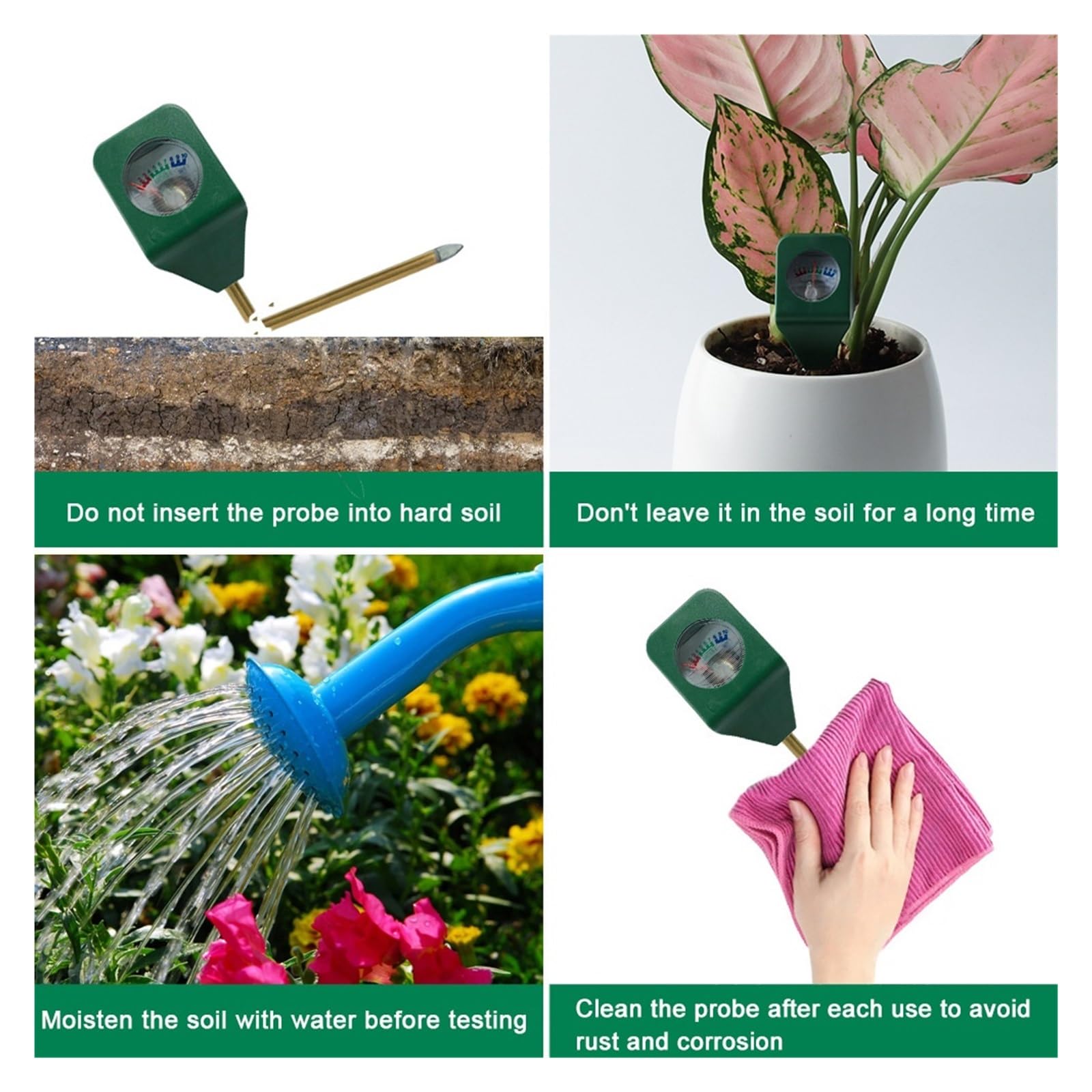 1-5 stücke Mini Boden Feuchtigkeit Sensor Meter Tragbaren Detektor Metall Sonde Gartenpflanze Blume Wasser Analysator Test Hygrometer Werkzeug(5 pcs)