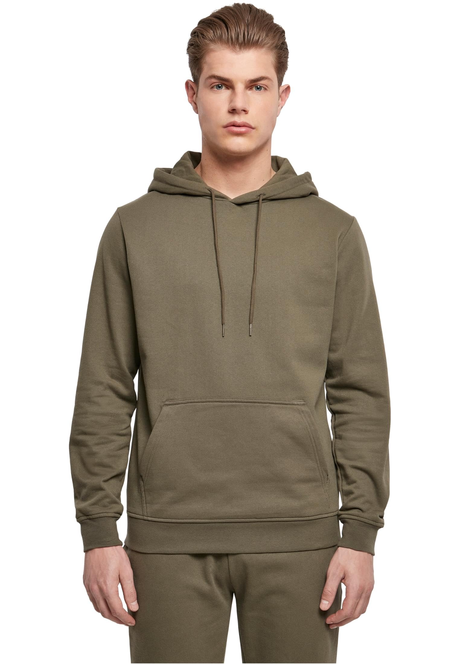 Build Your Brand Mens Basic Hoody Sweatshirt, Olive, 5XL UK