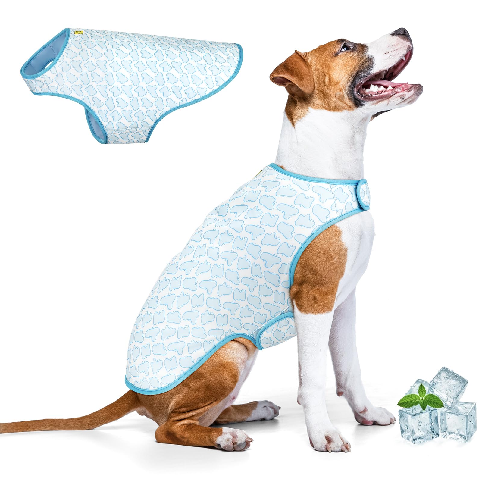 Gilet rinfrescante per cani – Leggero, protezione UV, regolabile, riutilizzabile, raffreddamento evaporativo, reversibile. Ideale per escursioni, corsa, viaggi, giochi.