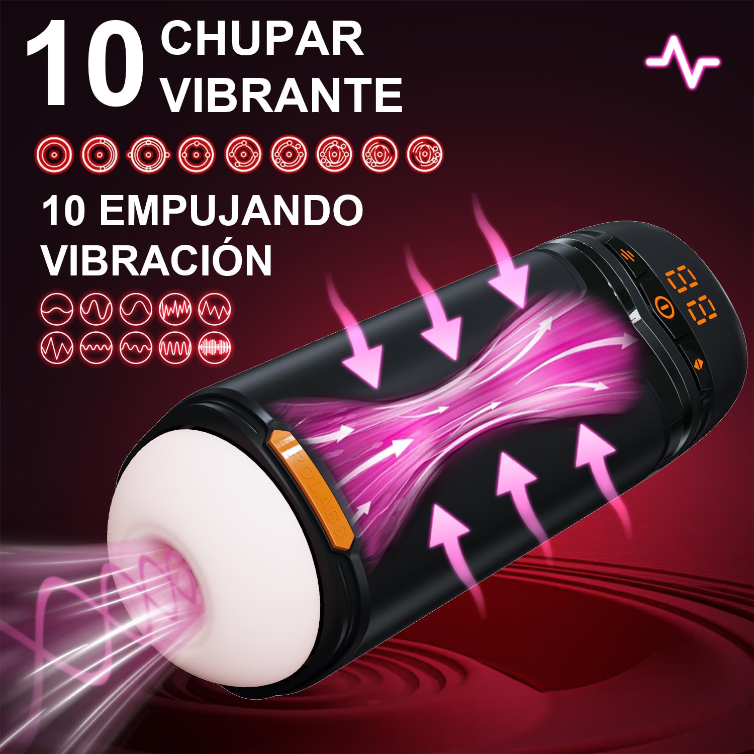 Masturbador Masculino Juguetes Sexuales Hombre con 10 Modos de Rotación Telescópica y Vibración y Succión, Masturbador Hombre Juguetes Eróticos para Hombre Sexuales Vagina Masturbádores Masculino Real
