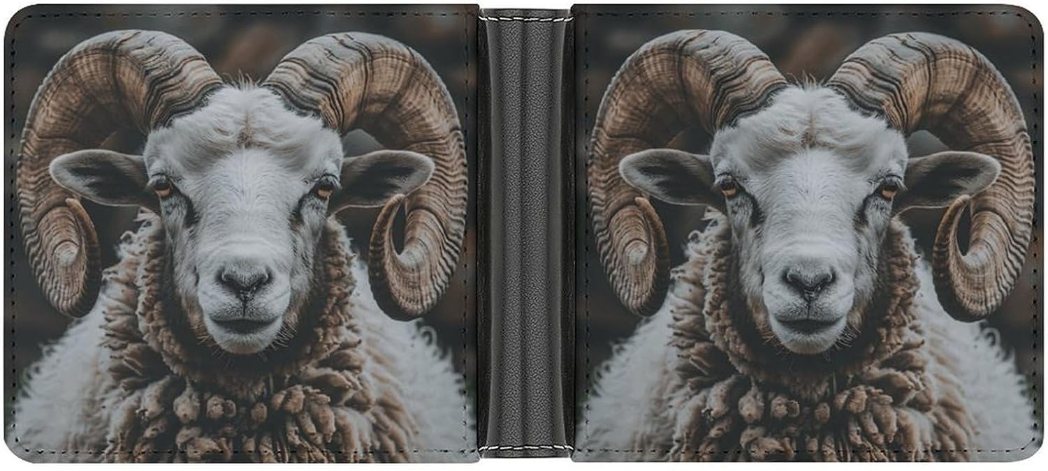 Longhorn Ram Leather Wallet Bifold Wallet Slim Wallets