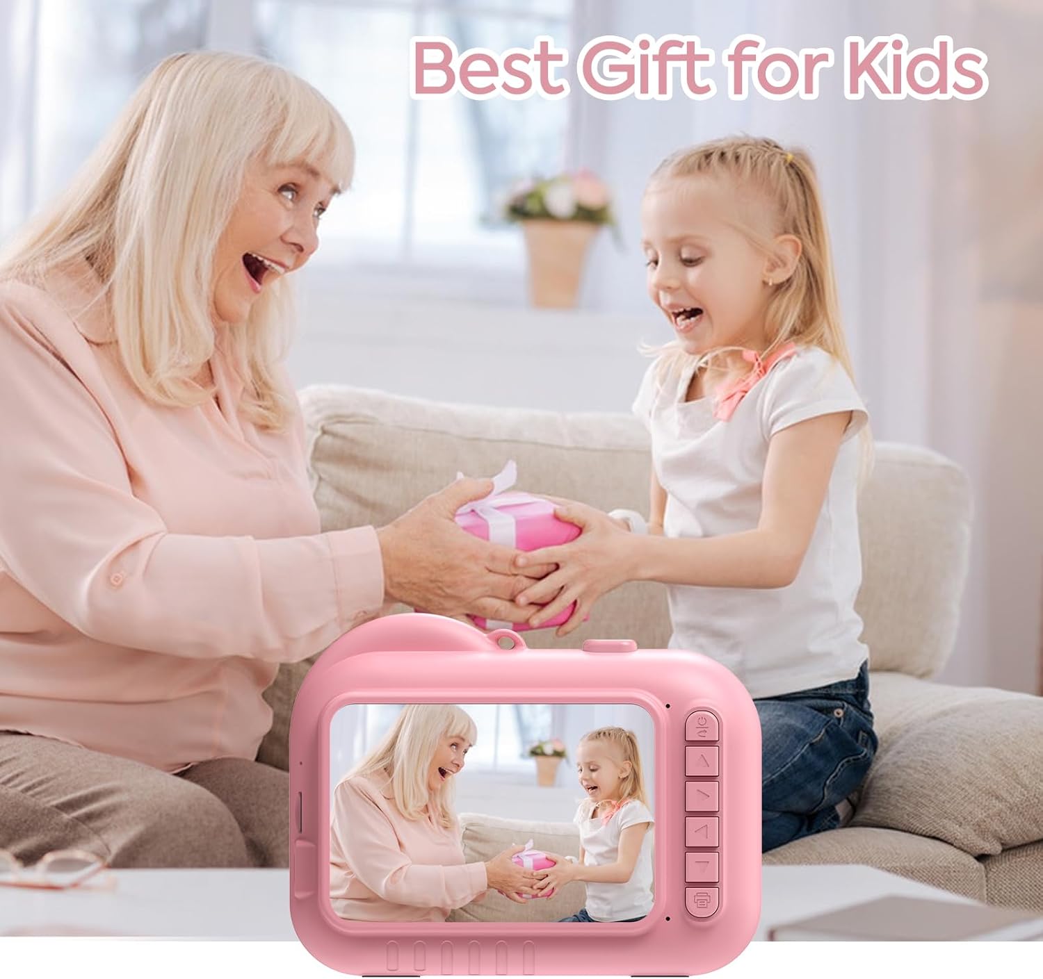 Kids Camera Instant Print 3.5 Inch, Instant Print Camera for Kids Print Photos, Toddler Kids Instant Print Digital Camera, 4 5 6 7 8 9 10 11 12 Year Old Girls Birthday Gift, Boy Girl Toys Age 3-12 all pink image 6 of 6 B0DDK5FFM5
