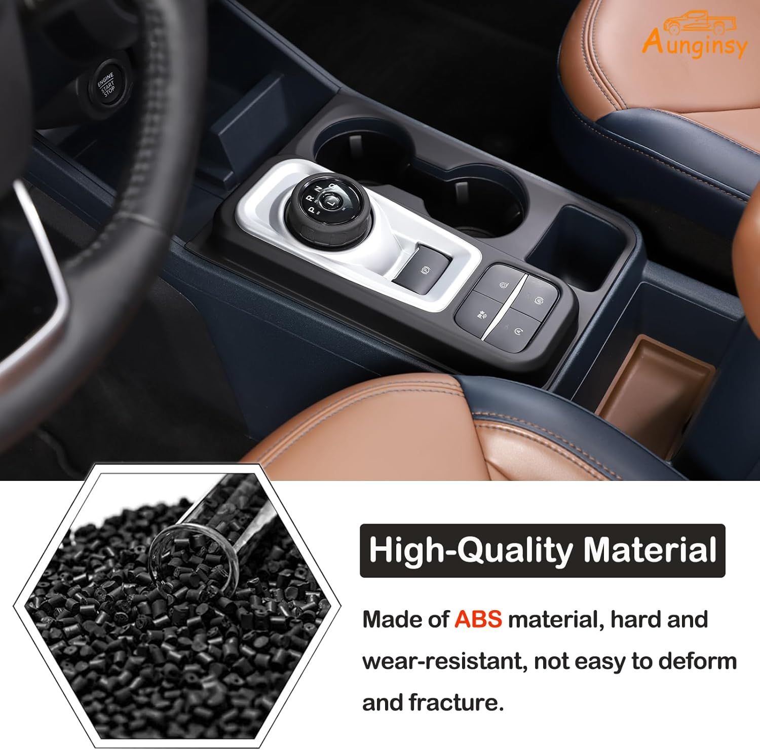 Aunginsy Central Control Gear Shift Box Panel Cover Trim Compatible Ford Maverick 2022 Gear Shift Panel Cover Car Gear Shift Knob Console Panel Trims Cup Holder Frame Interior Decoration Accessories