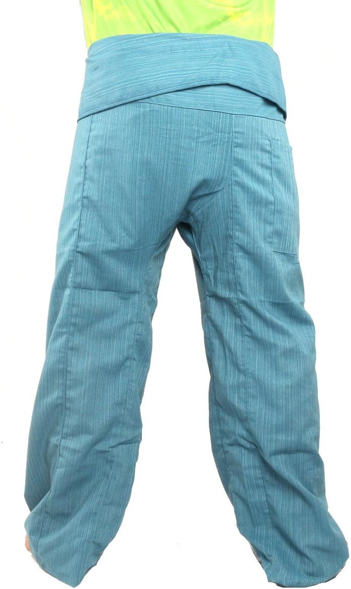 Jing Shop Thai Fisherman Pants Solid Color Cotton Mix One Size Extra Long - Image 2