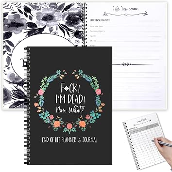 Funny End of Life Planner UK,Sorry It's Your Problem Now Because I'm Dead,Guided Arrangements Organizer,Im Dead Now What Planner Wall Calendars For Possessions,Business Affairs Colorful
