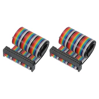 PATIKIL 30 Pin IDC Connector Flat Ribbon Cable 2.54 mm Pitch Length 300 mm Width 38 mm 2pcs Dual Row T-Tape Cable Female to Female IDE Drive Printer Industrial DIY Electronics