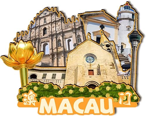 China Macao imán de madera 3D imanes de nevera viajes coleccionables recuerdos decoraciones artesanías hechas a mano