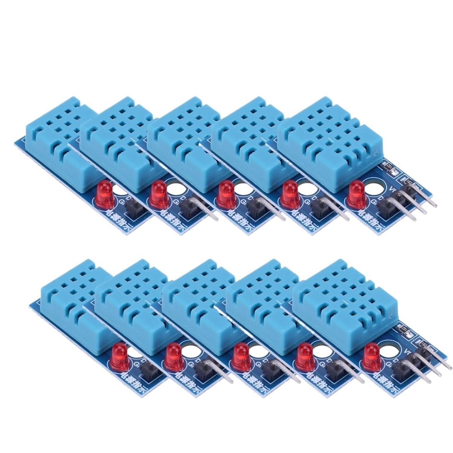 5/10PCS DHT11 Digital Temperature&Humidity Sensor Module Board 3.3-5V 3-Wire High Precision Ultra-Low Power Module(White)