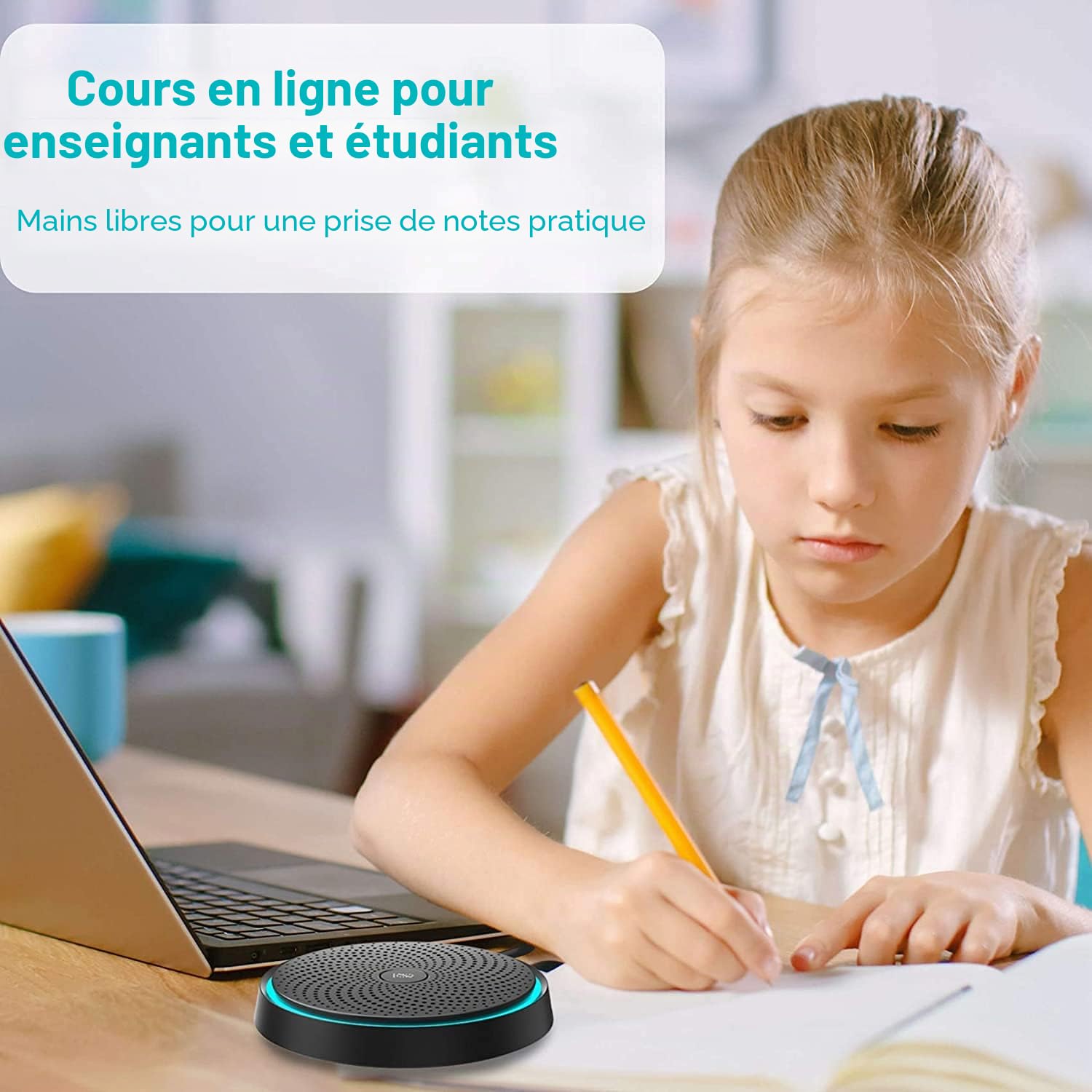 Microphone USB pour conférence vidéoconférence PC, Cours en Ligne Jeux Zoom | Plug & Play, Compatible avec Mac Windows PC, Pas un locuteur