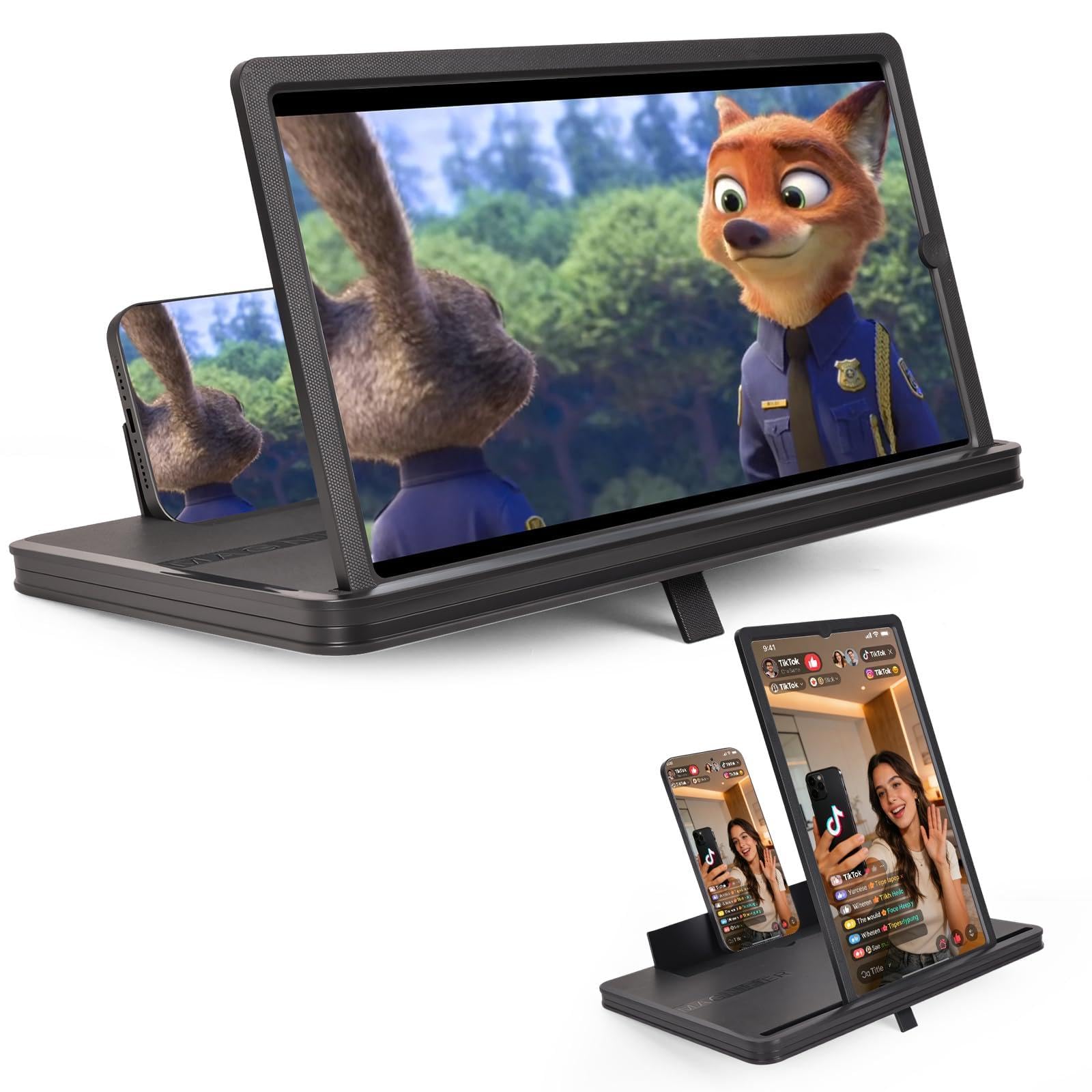 14" Phone Screen Magnifier, 2026 New 2-in-1 3D HD Portable Projector Screen, Vertical & Horizontal Switch for Movies, Gaming & Live Streaming-image-38