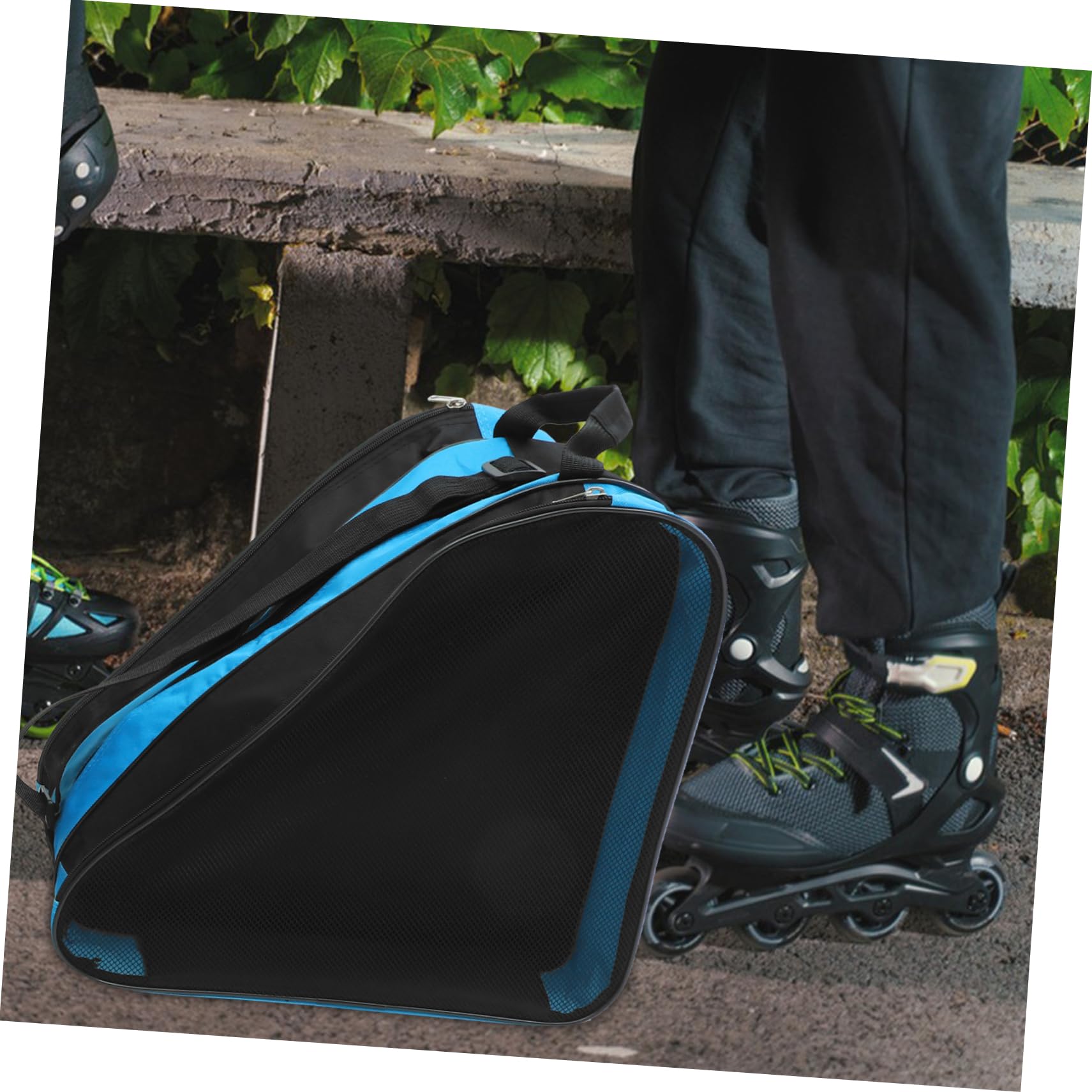 Borsa Porta Pattini a Rotelle da Ghiaccio 2 Pezzi Cerniera Oxford Resistente, Design Multistrato per Skate e Scarpe, Tracolla Pratica per Sport Outdoor e Trasporto Pattinaggio
