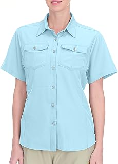 Little Donkey Andy Women's Stretch Quick Dry UPF50+ Short Sleeve Shirt for Hiking, Travel, Camping