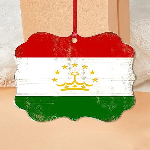 Miniatura 2 de Adornos de Navidad de Tayikistán, serie de héroes, adorno redondo para árbol de Navidad, recuerdo, bandera de ciudad, recuerdo, bola de Navidad