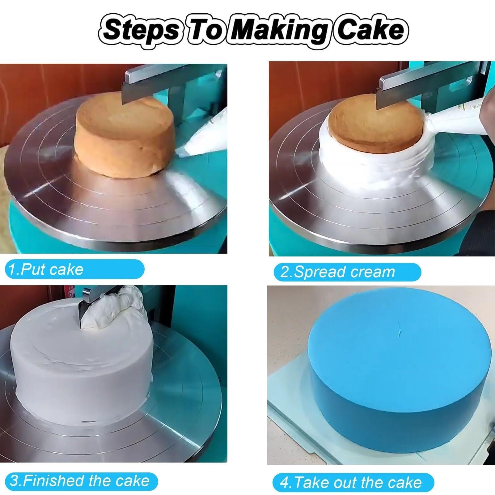Esparcidor de crema de mantequilla for pastel de cumpleaños de 4-12 pulgadas, máquina semiautomática de glaseado for pastel de cumpleaños, máquina de llenado de recubrimiento for esparcir crema de pas