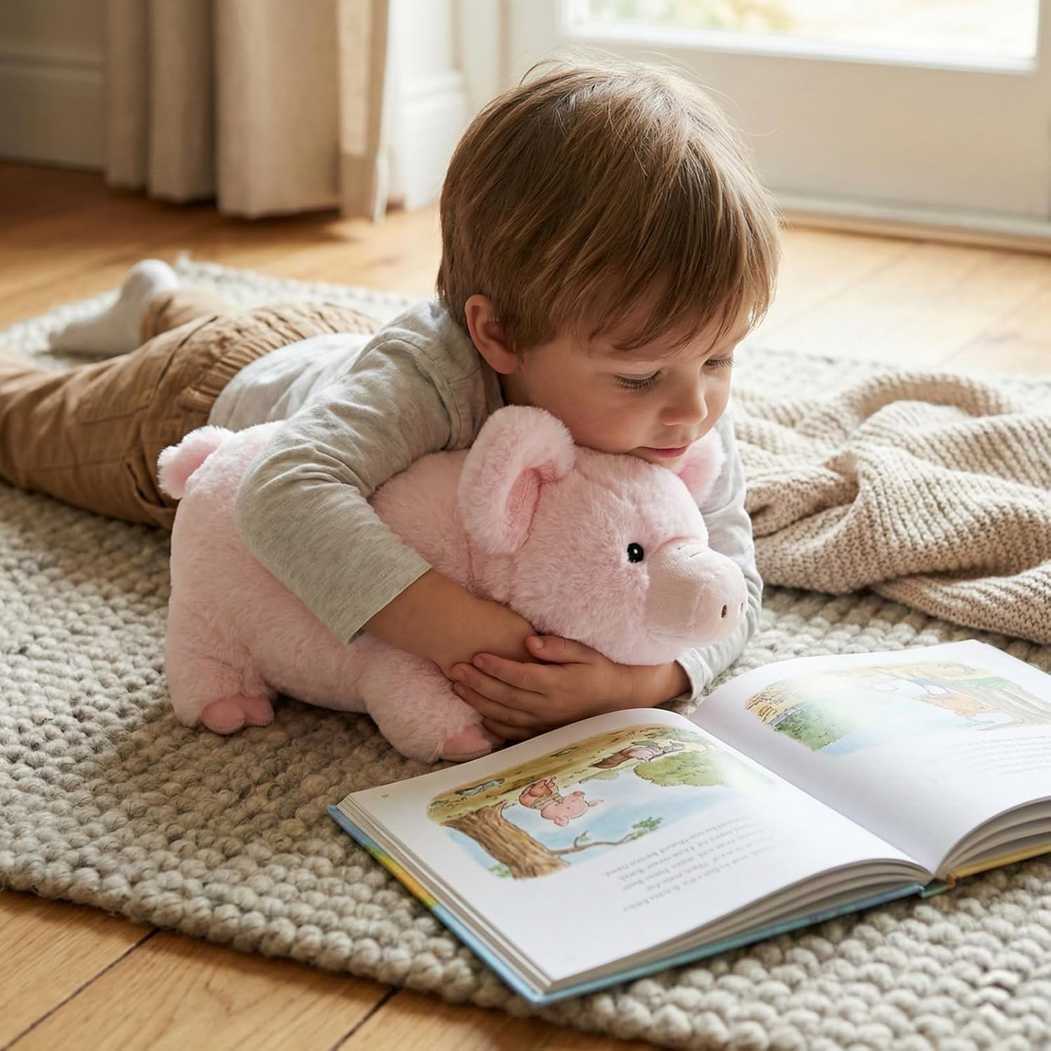 WEIGEDU Adorable Piglet Pink Pig Plush Toy - 12 Inch Soft & Cuddly Stuffed Animal Piggy, Perfect for Kids, Babies, Toddlers - Cute Farm Animal Gift