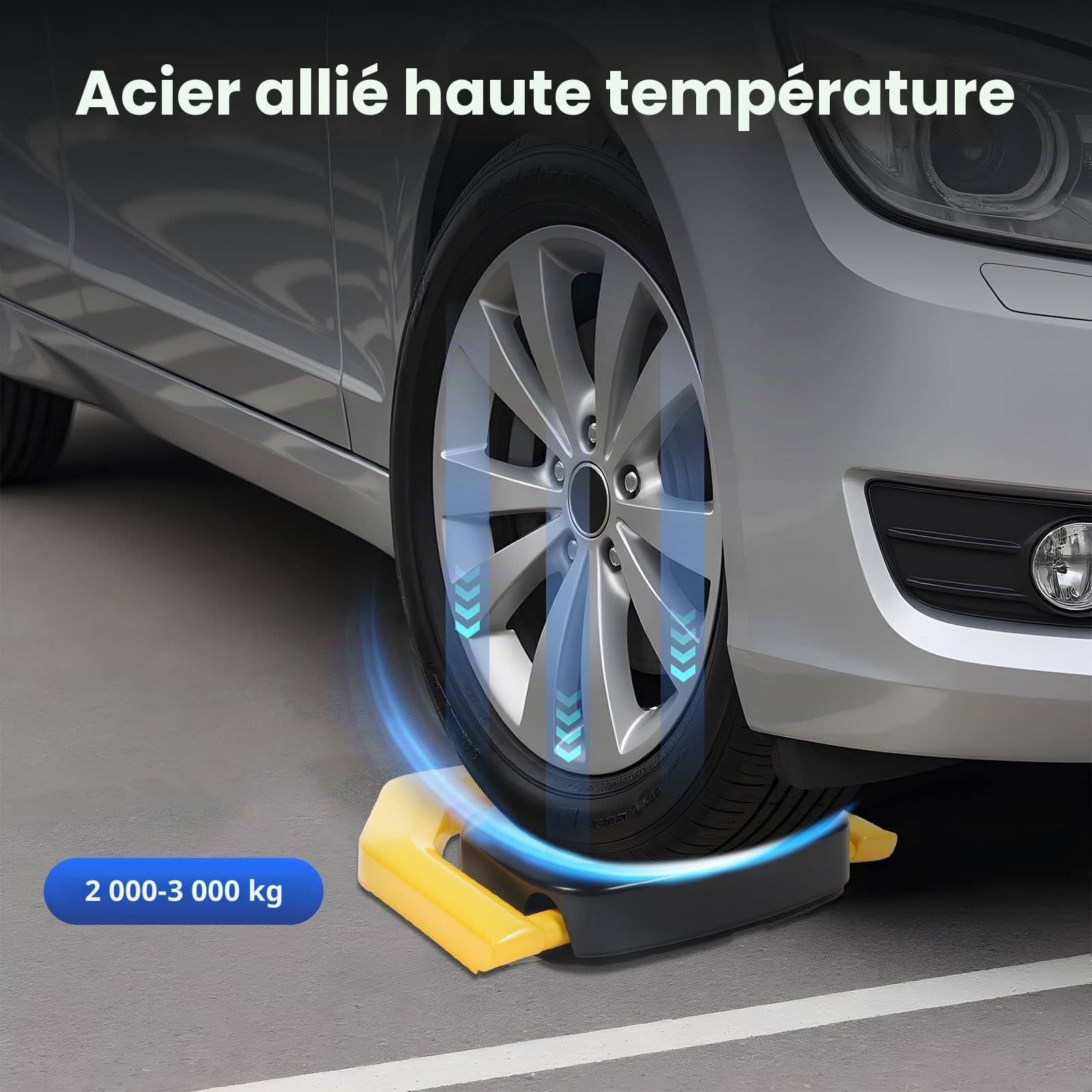 MINRS Barrière de parking avec télécommande - Verrouillage de stationnement pliable - Anti-collision - Indice de protection IP67 - Fonction d'alarme - Verrouillage automatique du stationnement
