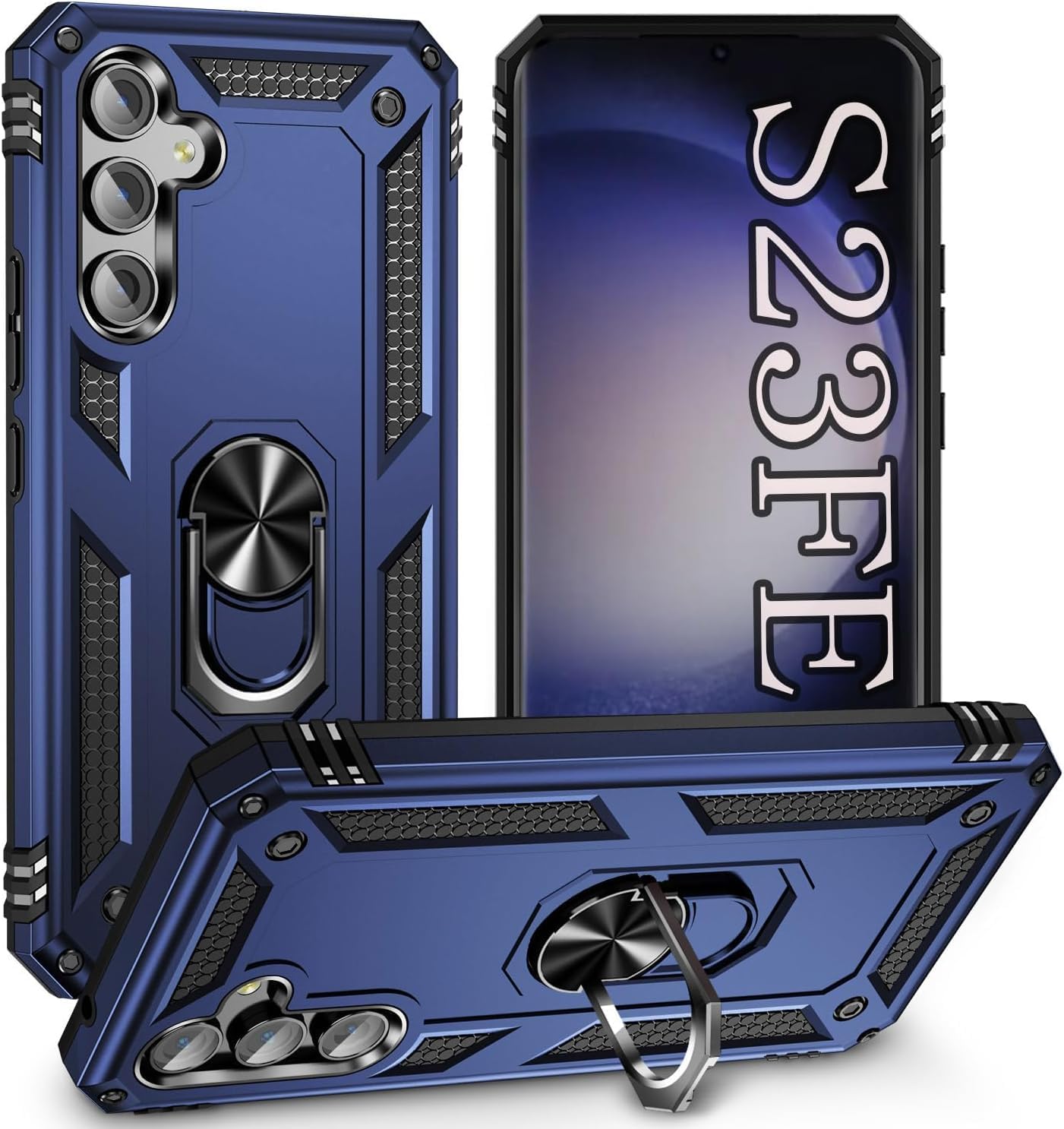 REALCASE Samsung S23 FE 5G Back Cover Case | Heavy Duty PC Hybrid Shock Proof Armor Defender Ring Back Cover Case for Samsung Galaxy S23 FE 5G (Blue) (B0CWS1FGDB) Amazon Price History, Amazon Price Tracker
