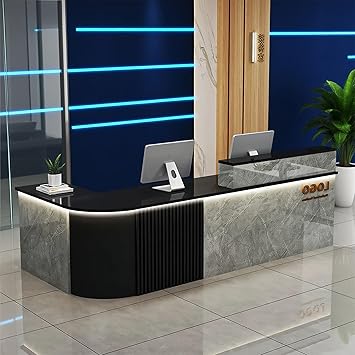 Reception Desk with Counterr, Lockable Drawers and Storage,Shopping Mall Office Cashier Receptionist Desk for Receptionists in Offices, Retail Stores, Lobbies, Shops