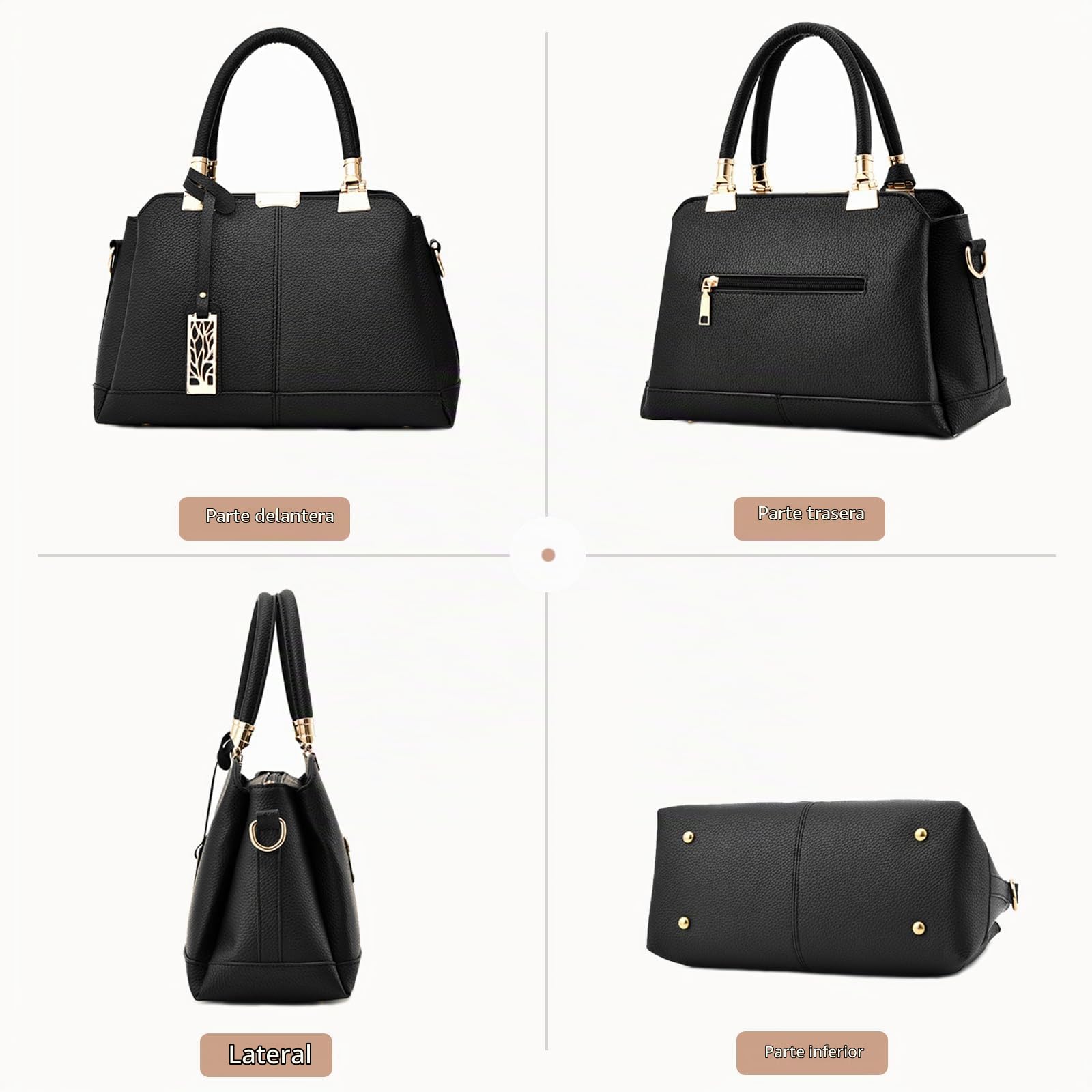 NICOLE & DORIS Bolsos de mujer Bolso de mano hombro Bolsos de moda para damas Bolsos de asa Bolsos con asa superior Cuero de PU