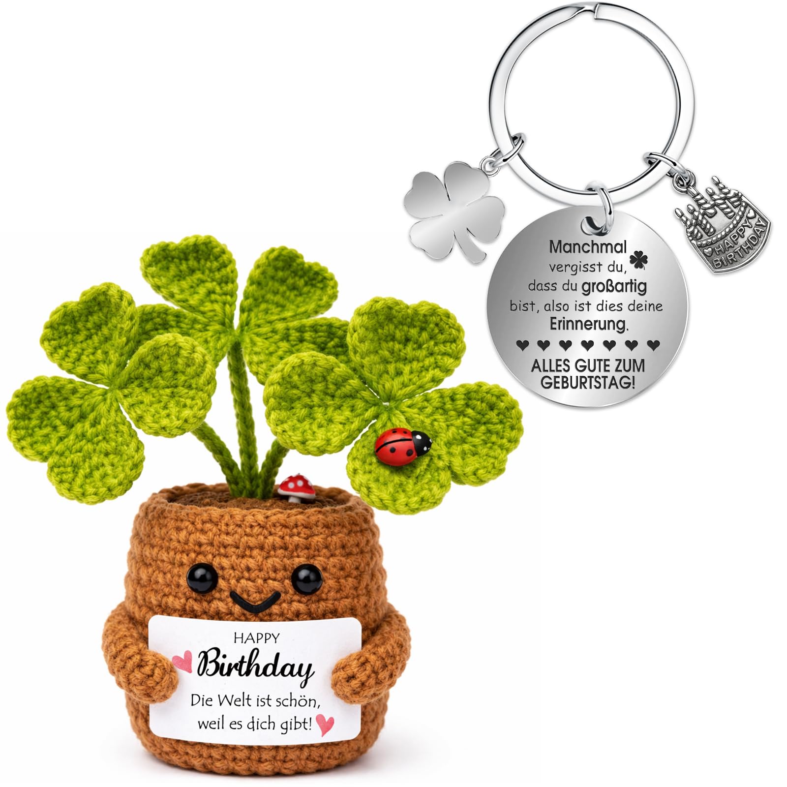Farbeele Positive Figur und Glücksbringer-Schlüsselanhänger, Pocket Hug, MutmacherGeschenk, Gute Besserung Geschenk, Glücksbringer Prüfung Geschenk, Geburtstagsgeschenk
