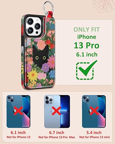 Miniatura 8 de Shorogyt Funda tipo cartera para iPhone 14 Pro Max con tarjetero y soporte para tarjetas, diseño de ovnis alienígena con función atrás, cierre