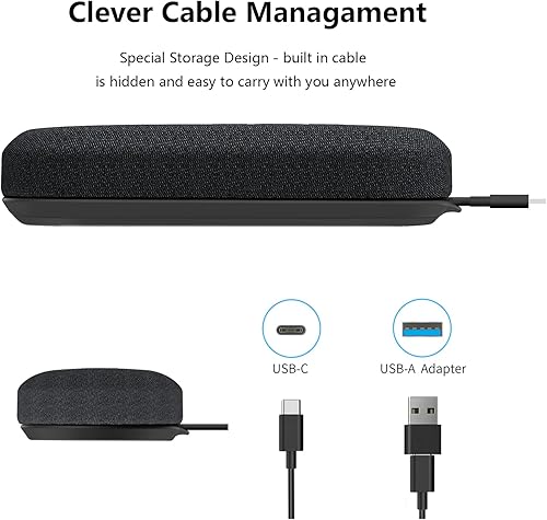 Miniatura 8 de Altavoz USB, altavoces de conferencia para computadora con micrófono para llamadas de oficina en casa, captación de voz mejorada de 360 grados