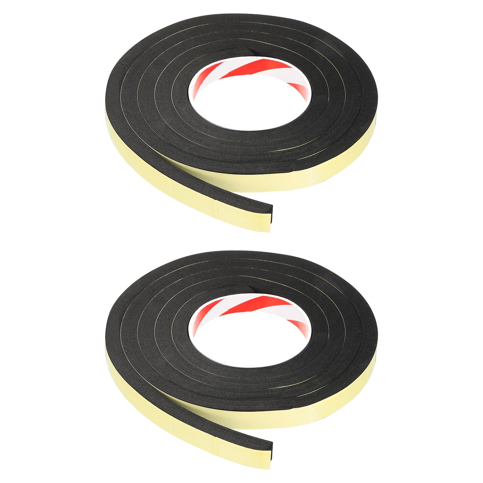 PATIKIL Foam Insulation Tape 15mm(W) x 10mm(T) x 2m(L), 2 Pcs Single-Sided Self Adhesive Weather Stripping Door Seal Strip for Door Window Air Conditioning, Yellow