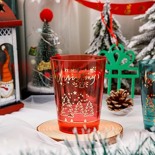 Miniatura 5 de U-QE Vasos de fiesta de Navidad de 10 onzas (60 unidades)  Nuevos vasos de Navidad 2023  Vasos de plástico transparente desechables de Navidad para