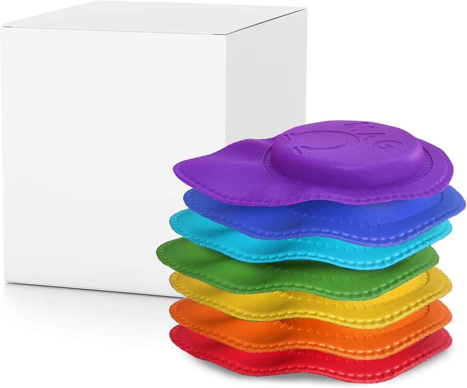 MAG® 7‑Pack 4000 Gauss Round Ferrite Biomagnets – Chakra & Pain Therapy Kit – Dr. Goiz Method – Vinyl‑Coated, Color‑Coded Polarity