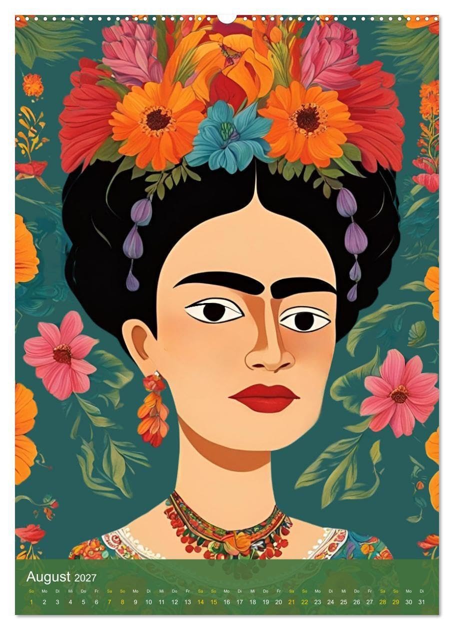 Gefangen in Normen. Frida Kahlo inspiriert. Flor de mi alma (hochwertiger Premium Wandkalender 2027 DIN A2 hoch), Kunstdruck in Hochglanz: Frida inspiriert – Stärke jenseits der Norm (CALVENDO Kunst)