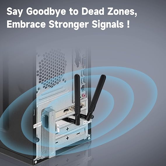 Bingfu Dual Band WiFi 2.4GHz 5.8GHz 8dBi RP-SMA Male Antenna + RG178 Cable 2-Pack + PCI Slot Cover for WiFi Router Wireless Mini PCI Express PCIE Network Card Adapter