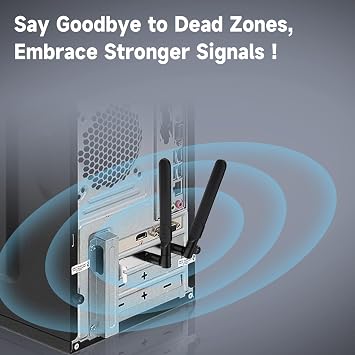 Bingfu Dual Band WiFi 2.4GHz 5.8GHz 8dBi RP-SMA Male Antenna + RG178 Cable 2-Pack + PCI Slot Cover for WiFi Router Wireless Mini PCI Express PCIE Network Card Adapter