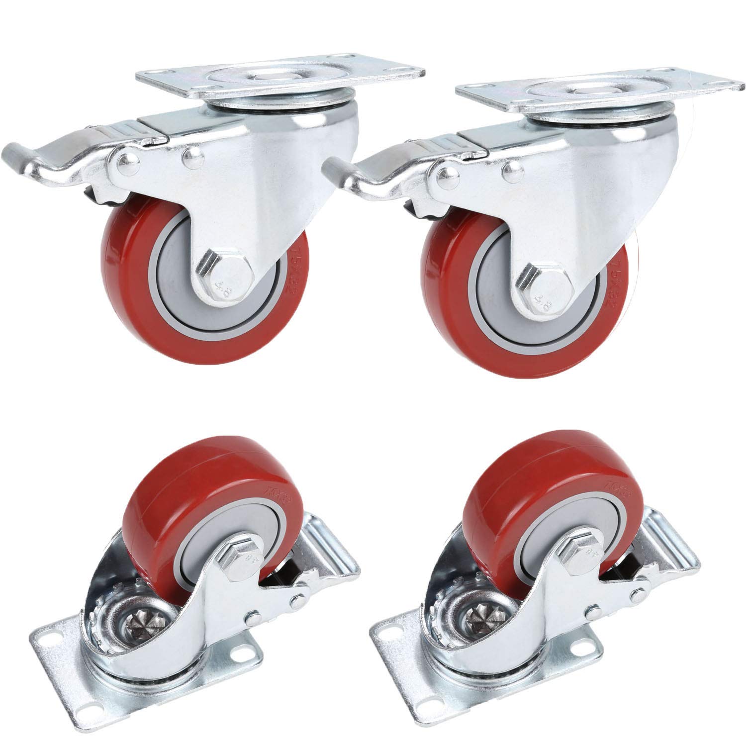 relaxdays Schwerlastrolle Lenkrollen 4er Set, 75 mm