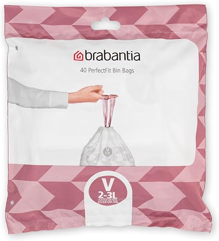 Brabantia Çöp torbası, plastik, beyaz, 3 litre