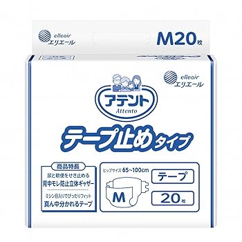 アテント Mサイズ テープ式おむつ 28枚入り×4パック価格！ Amazon | アテント テープ式 Mサイズ 消臭効果付き 背モレ・横