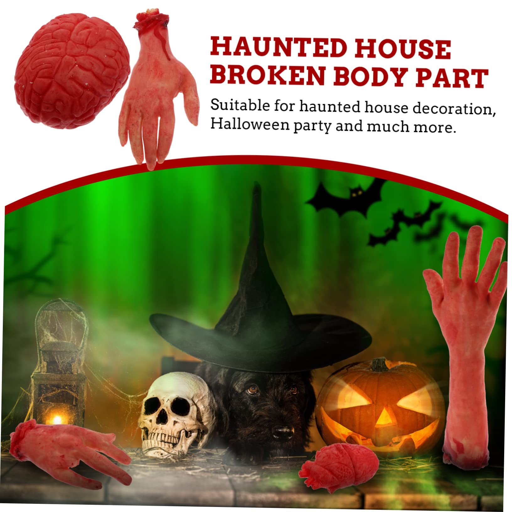 6stücke Teiliges Gruselige Halloween-Requisiten Realistische Abgetrennte Hände Und Füße Für Spukhaus Und Partydekoration Gruselige Accessoires Für Unvergessliche Feiern