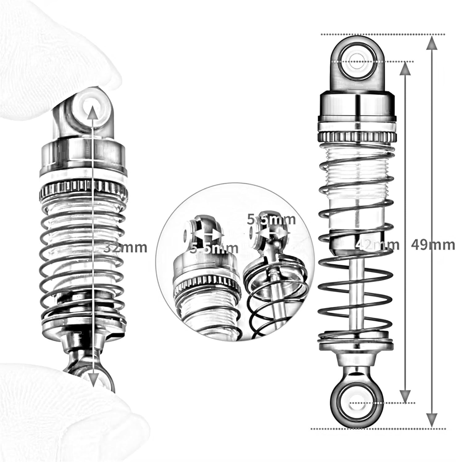 RCショックアブソーバー Compatible With FMS For LC80 1/18 RCカーアップグレード改造パーツアクセ