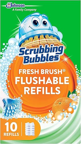 Miniatura 2 de Scrubbing Bubbles Fresh Brush - Almohadillas de repuesto desechables para sistema de limpieza de inodoro, aroma cítrico y limpiador de inodoro, 10