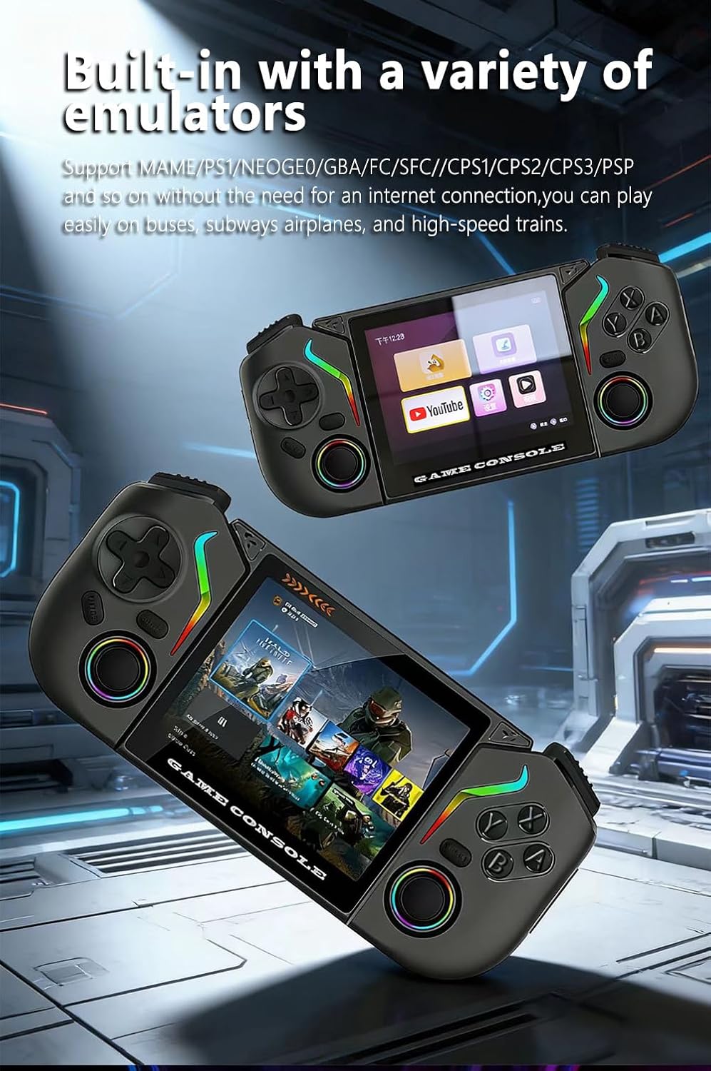 X95pro Retro Handheld Game Console, 3.5 Inch 640x480 IPS Screen, 64GB with 15000 Games, WiFi Online Funtion, Portable Hand Held Open Source Android 9.0, 3000mAh Battery Retro Gaming Console - Purple 7 71T2vasFtLL. AC SL1500