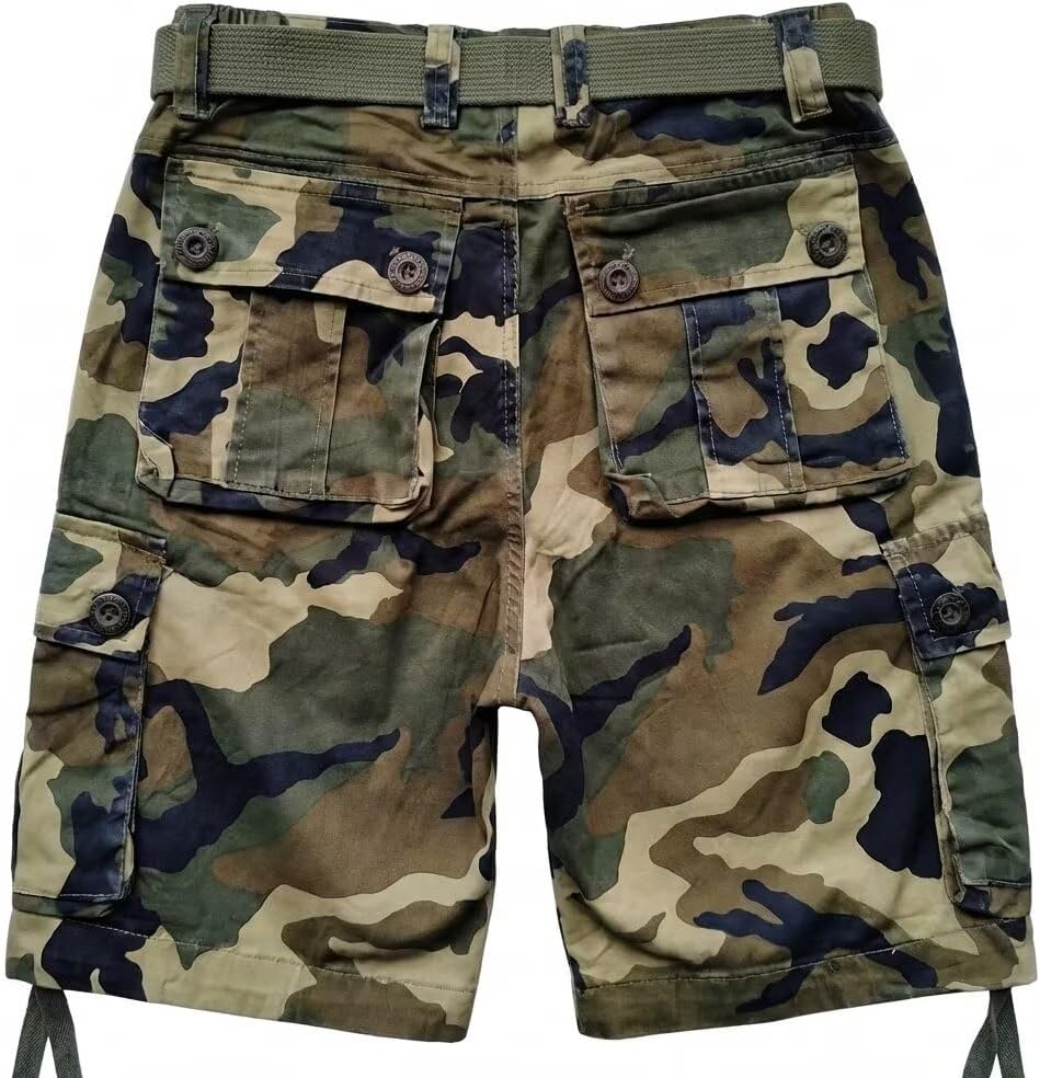 TRGPSG Womens Hiking Shorts, Bermuda Cargo Shorts, 7" Summer Camo Shorts Y2K Shorts for Women with Zipper Pocket