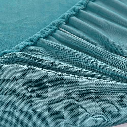 Miniatura 4 de Sábana bajera de terciopelo tamaño Queen, funda protectora de colchón de felpa de vellón con bolsillo profundo de 15 pulgadas, sábana inferior