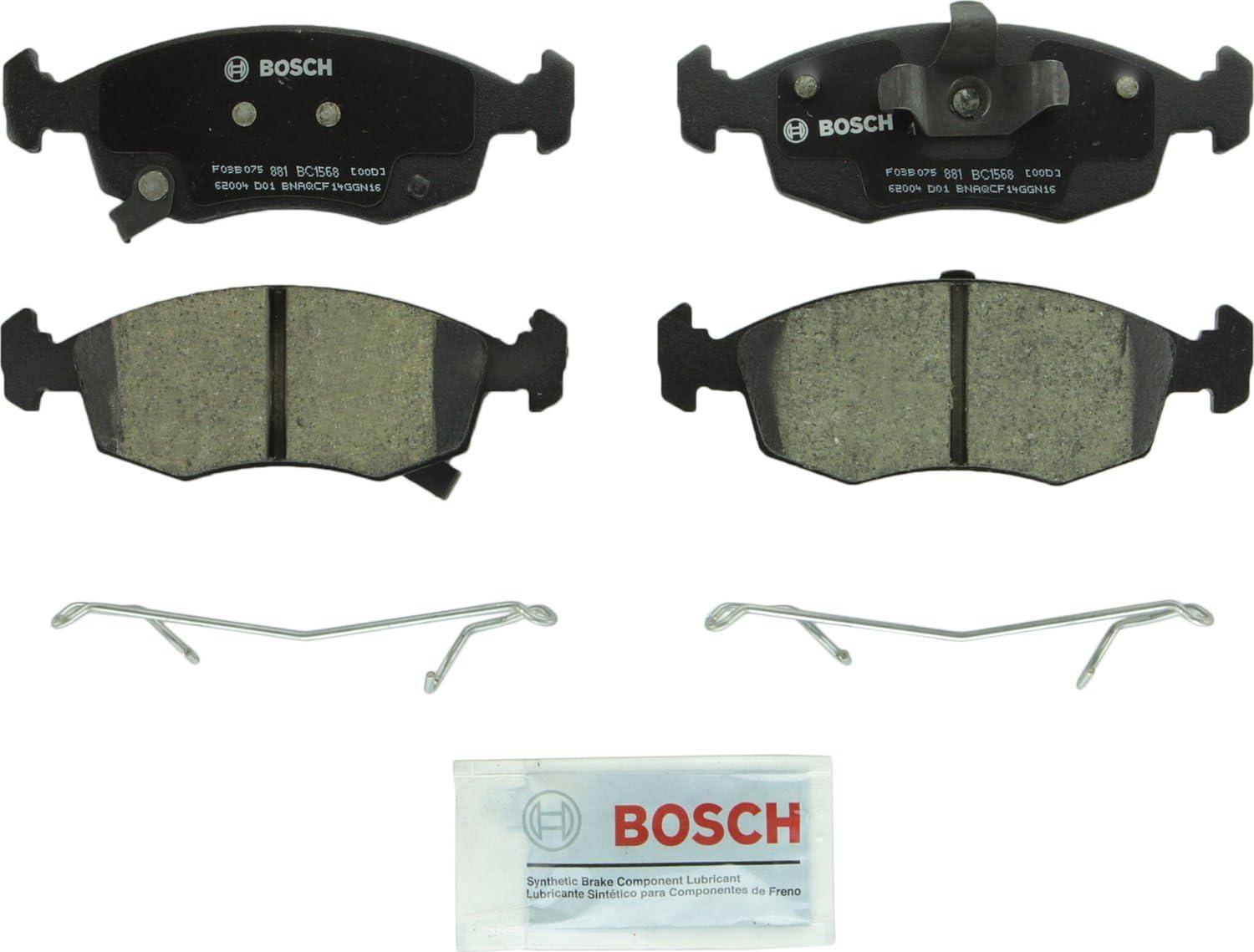 BOSCH BC1568 QuietCast Premium Ceramic Disc Brake Pad Set - Compatible with Select Fiat 500; FRONT