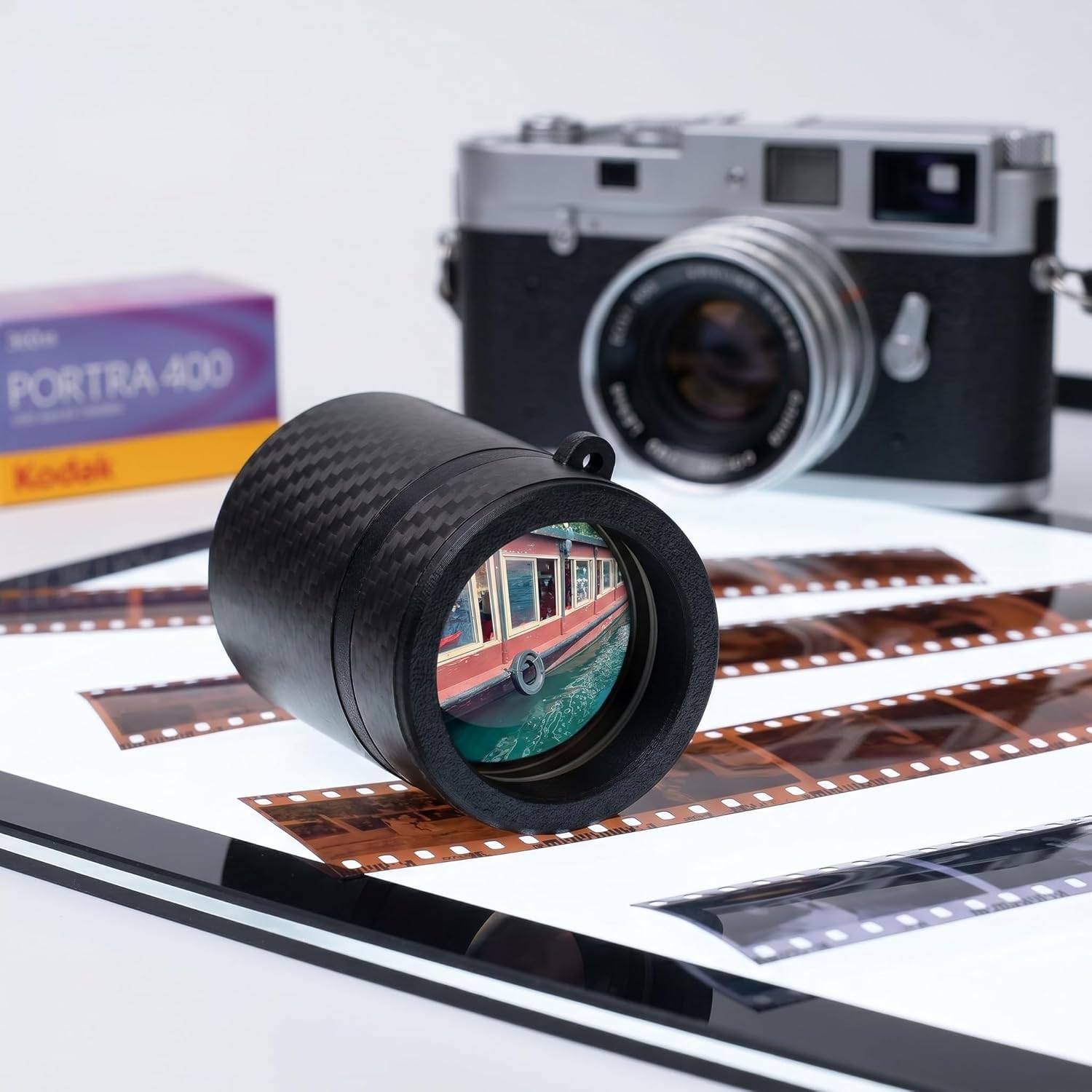 Lupa De Enfoque para Película De 135 Mm, Lupa Profesional De 5 Aumentos para Fotografía, con Lentes Ópticas Acromáticas, Lupa De Cristal, para Inspección De Negativos, Diapositivas Y