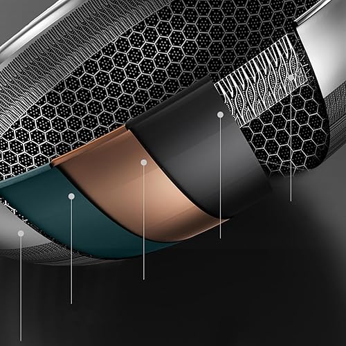 Miniatura 5 de Wok antiadherente de panal de abeja de 14 pulgadas de acero inoxidable con tapa, sartén con mango que se mantiene fresco, libre de PFOA, adecuado