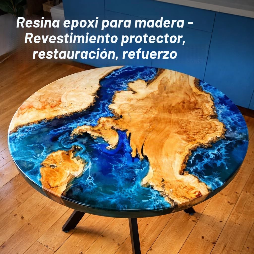 Resin Pro EPOXYWOOD 7,5 Kg Resina Epoxi para Madera - Resina para Revestimiento de Protección, Restauración, Refuerzo para Madera, Fibra de Vidrio y Metal