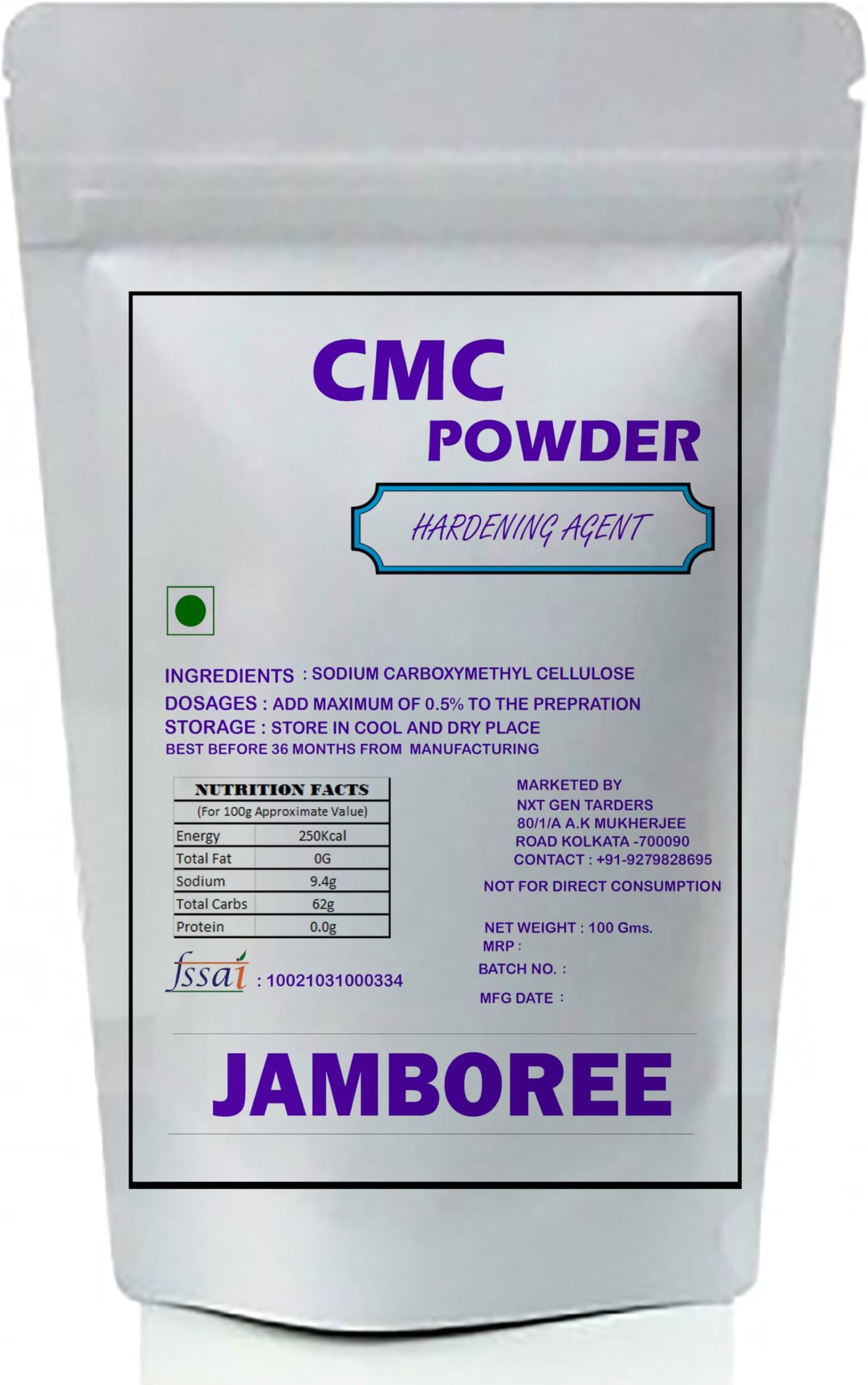 CMC Powder 100gms - Use in Fondant, Frostings, and Cake Decorations - Improves Gluten Free Dough - Prevents Ice Crystals in Frozen Foods