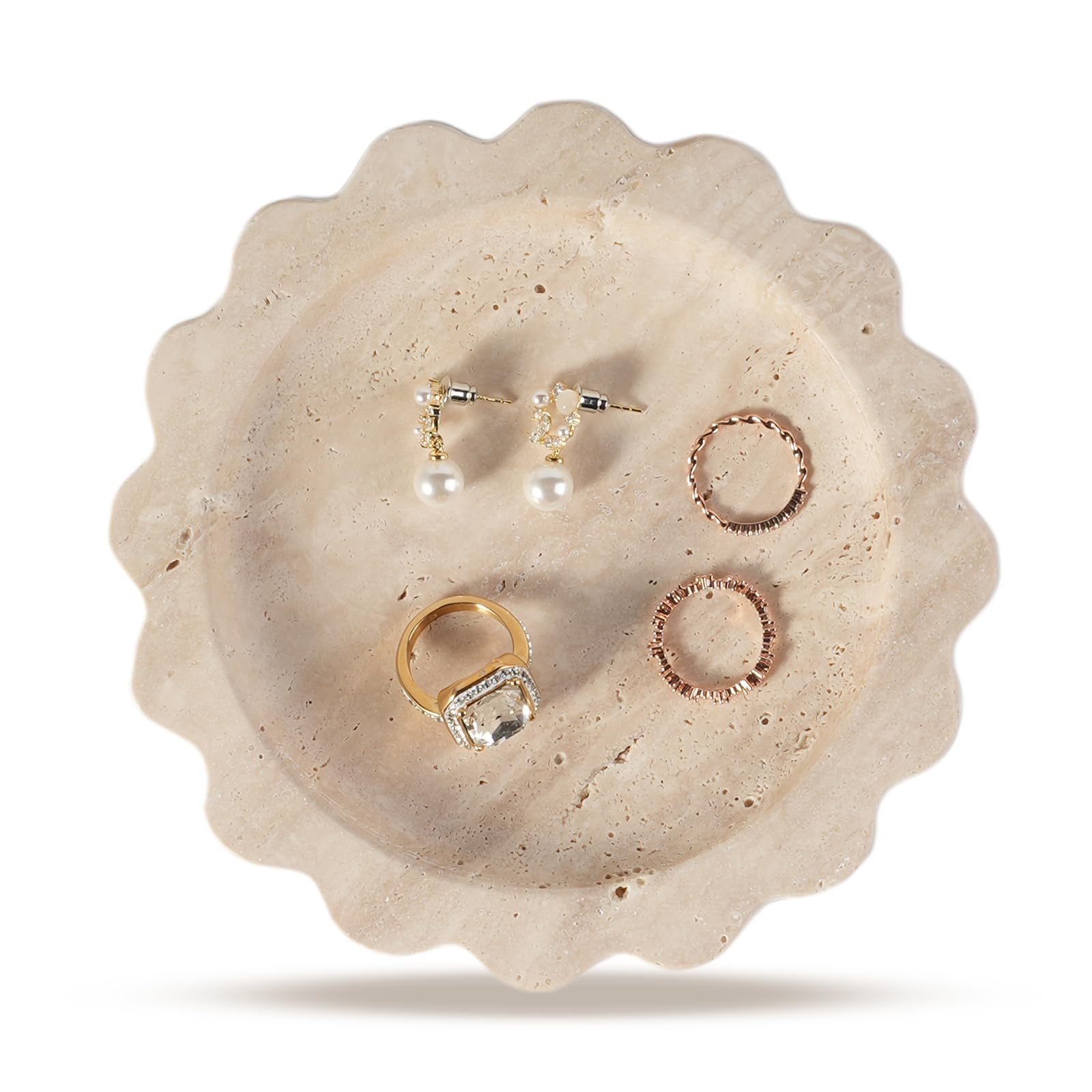 Koville Travertine Jewelry Dish, 5.51
